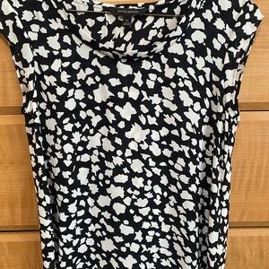 Banana Republic Black and Cream Cap Sleeve BlouseTop XS